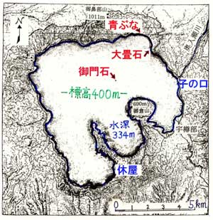 十和田湖の地図