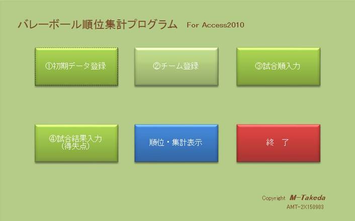 Ms Access バレーボール リーグ戦 順位集計表