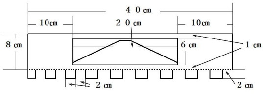 窓の部分の寸法図